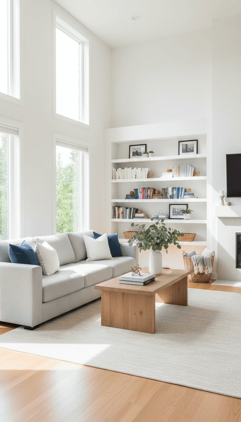 Clean modern home interior after professional cleaning service
